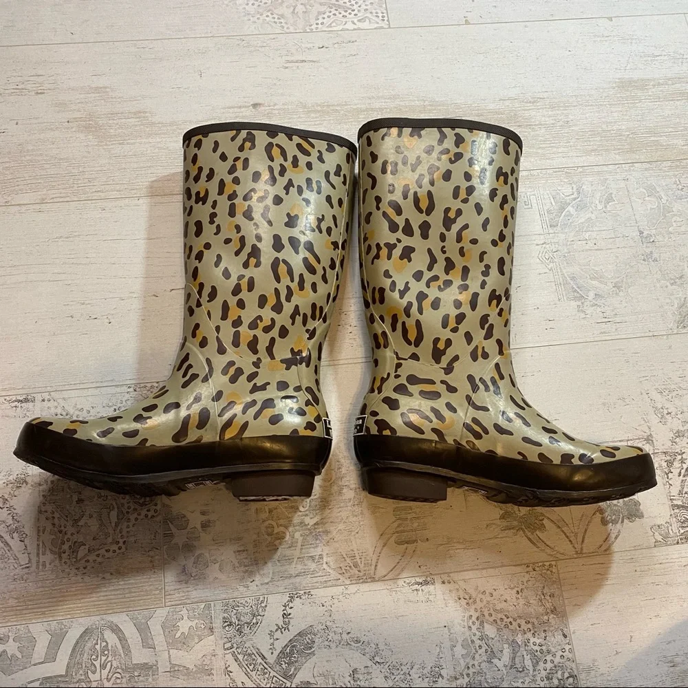 L.L. Bean Wellie Rain Boots in Cheetah Print